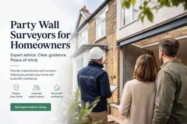 Image of couple with Party wall survey from Survey One Swindon